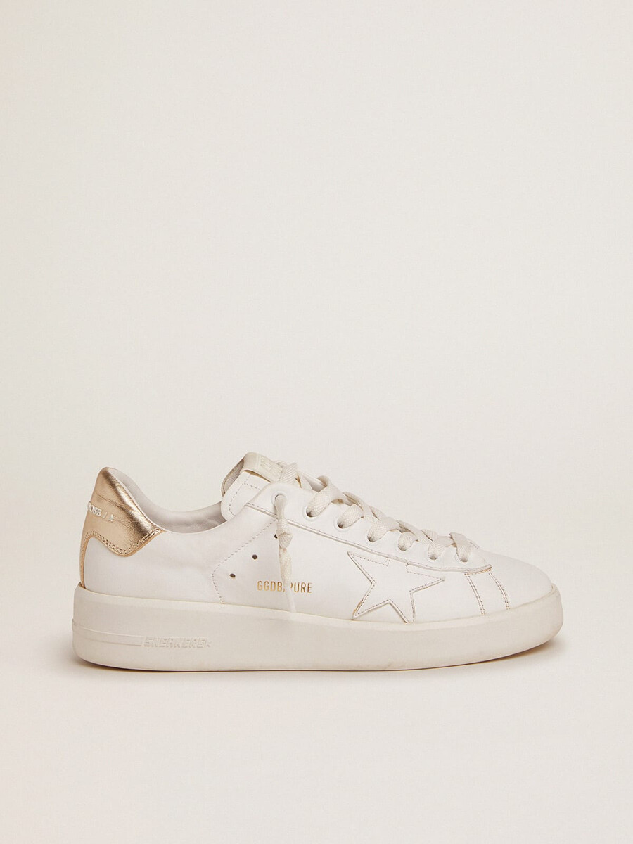 purestar sneakers voor dames met een goudkleurig hielstuk.