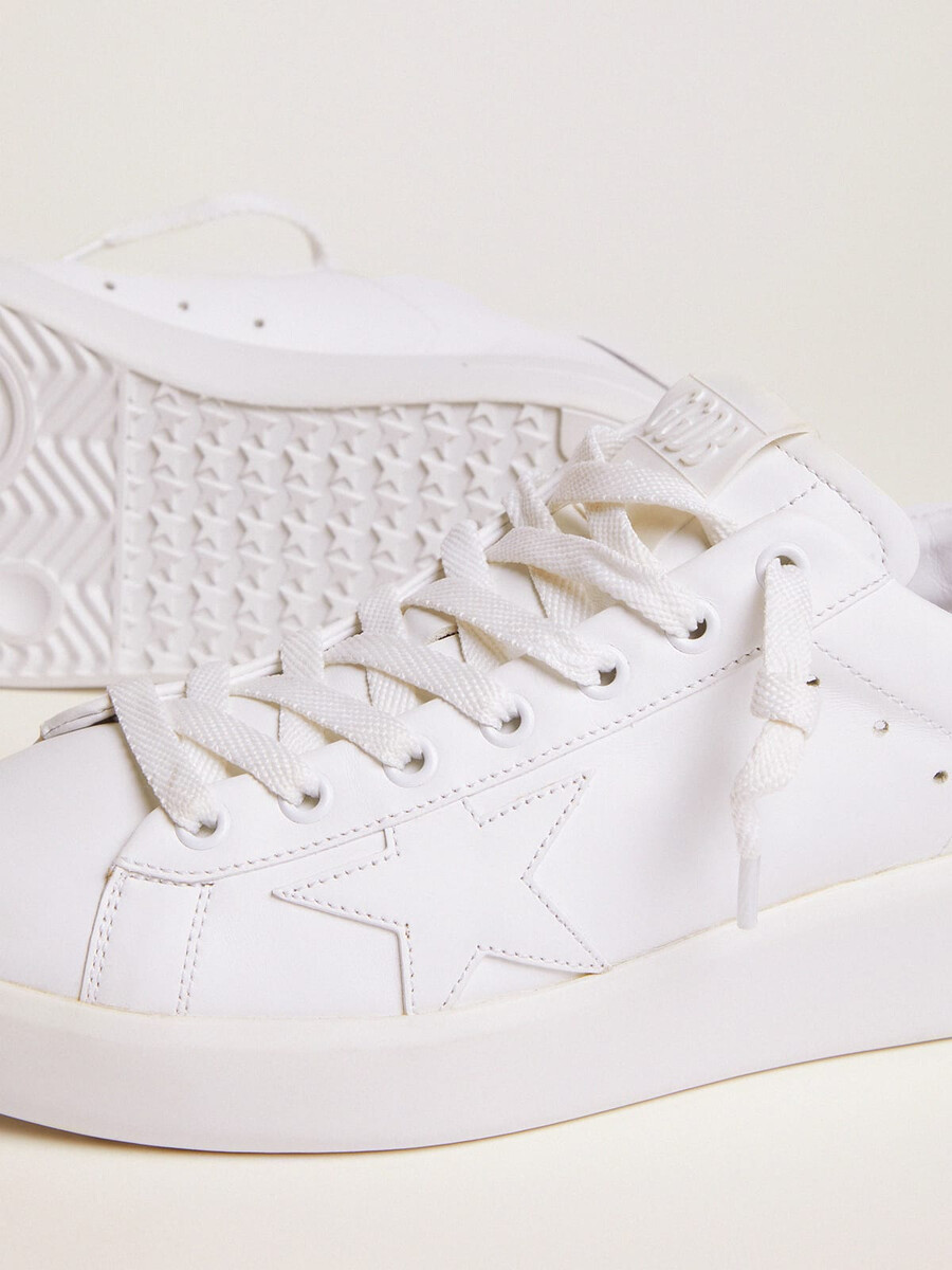 purestar sneakers voor dames met een glinsterend zilverkleurig hielstuk.