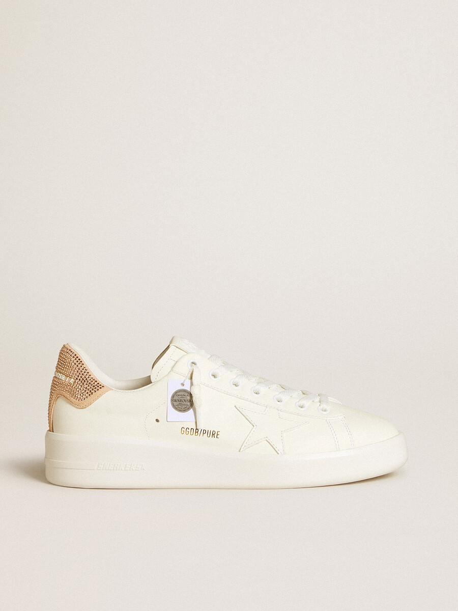 purestar met leren ster en suède hielstuk met swarovski-kristallen.