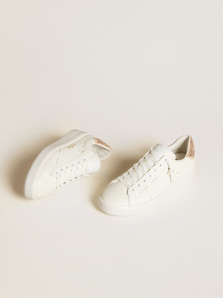 purestar met leren ster en suède hielstuk met swarovski-kristallen.