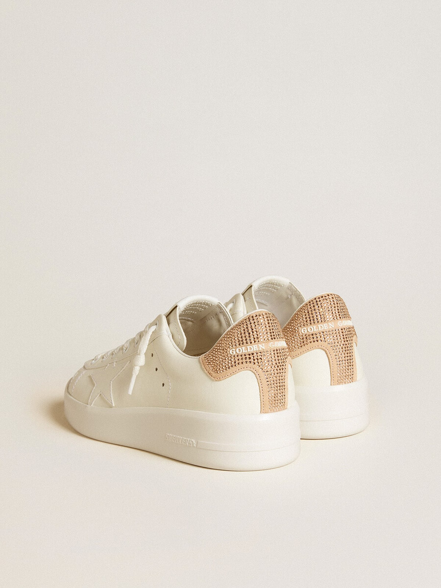 purestar met leren ster en suède hielstuk met swarovski-kristallen.