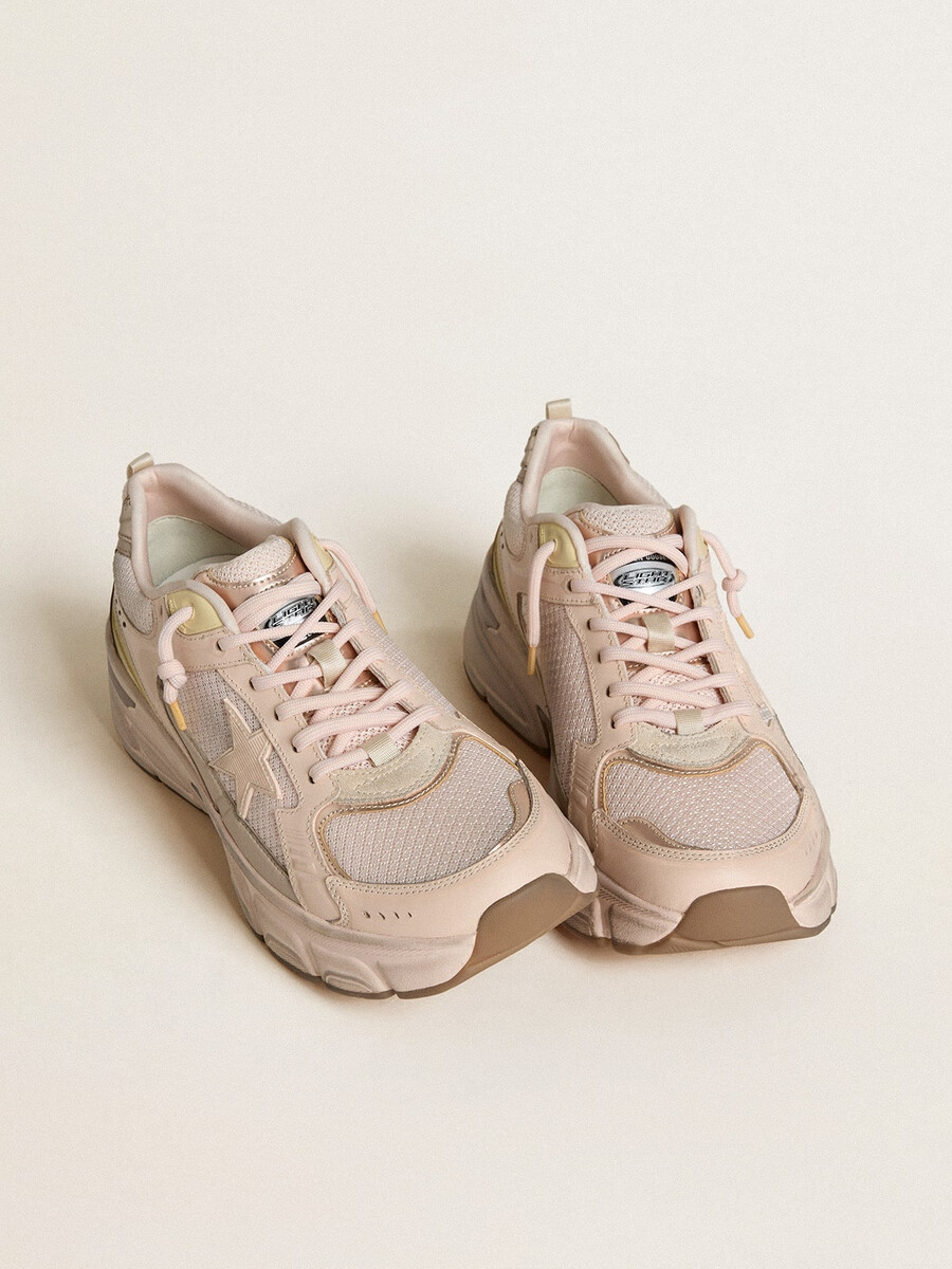 heren lightstar met roze leren en mesh bovenkant en roze ster