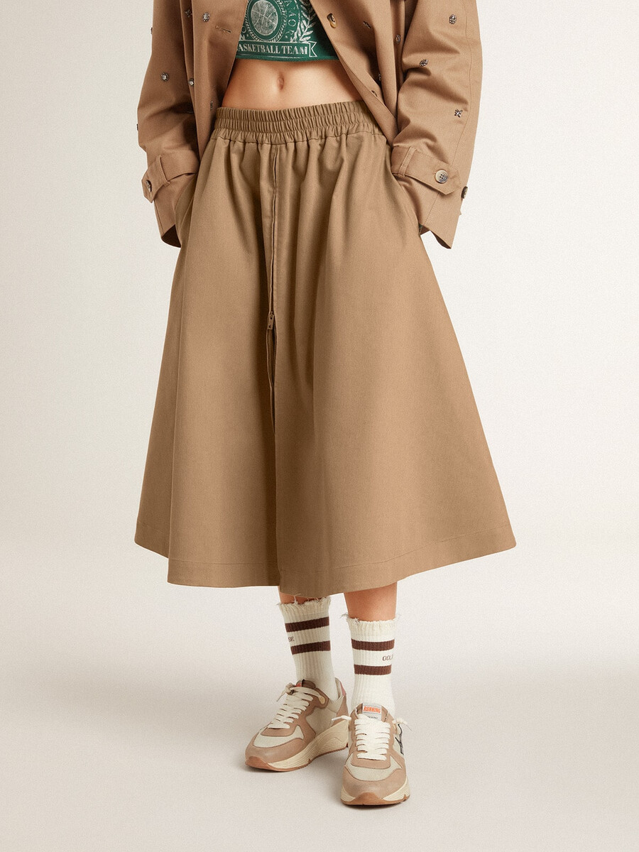 beige cirkelrok voor dames