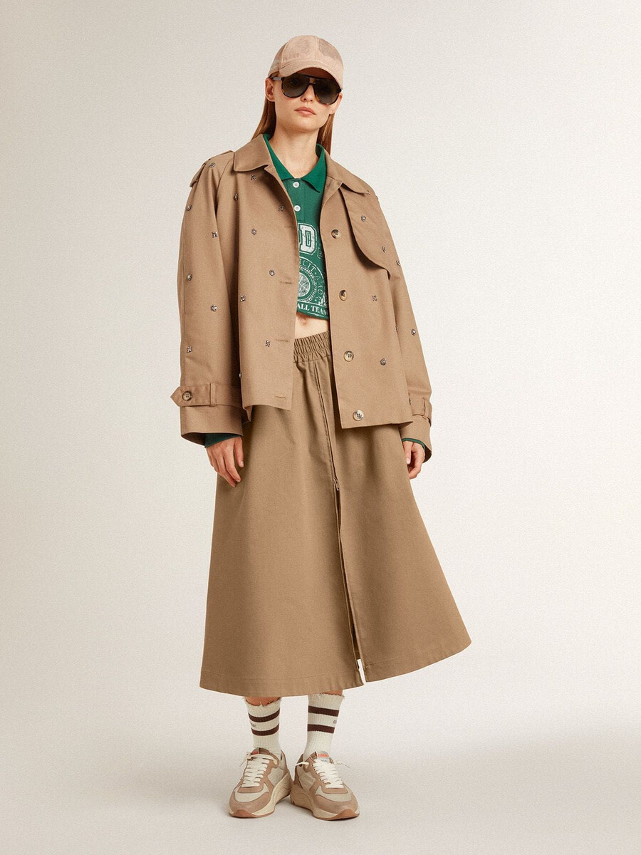 beige cirkelrok voor dames