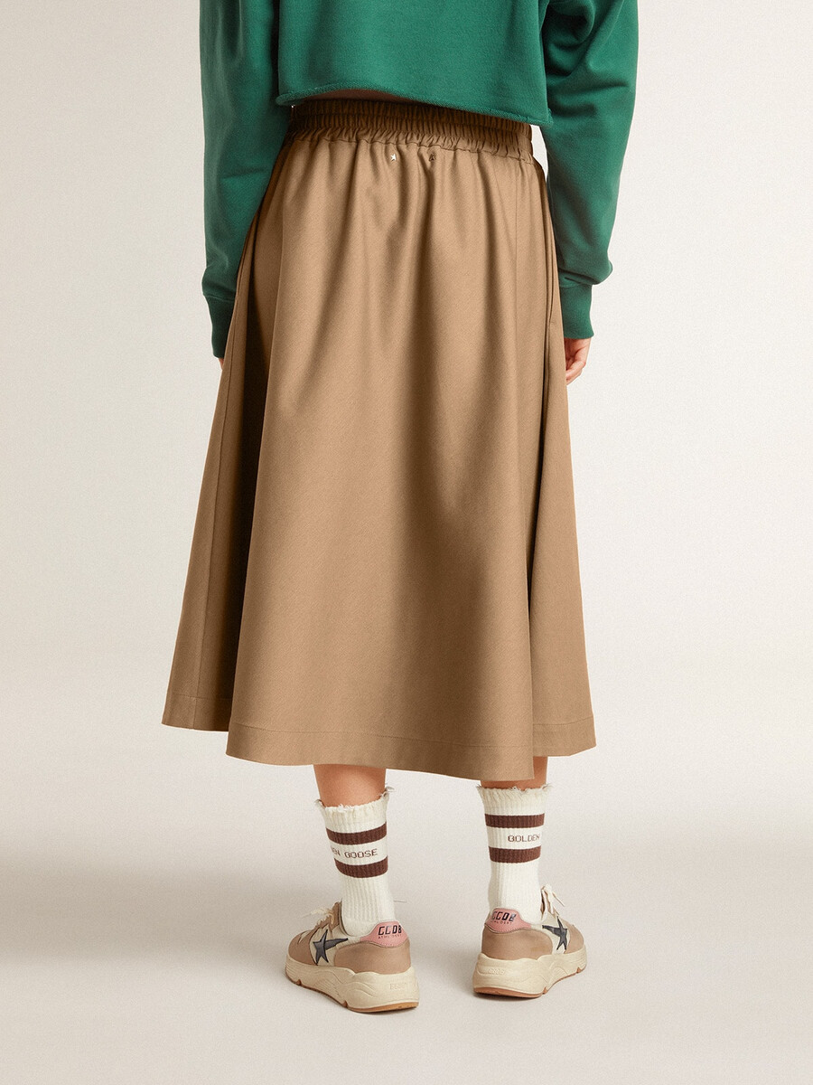 beige cirkelrok voor dames