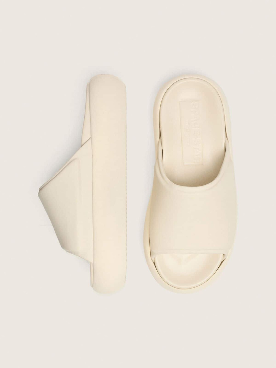 space-star slippers voor heren in wit leer