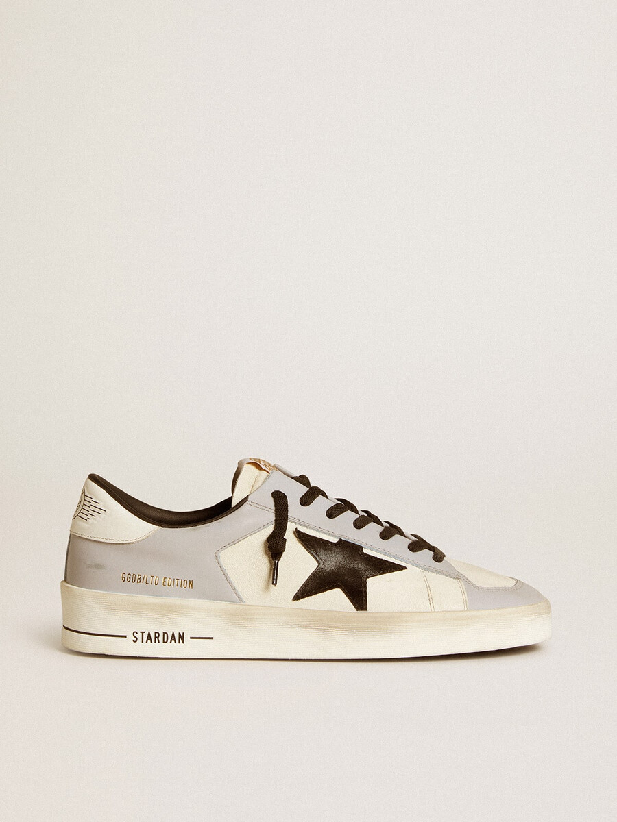 stardan ltd herenschoenen van nappaleer met suède ster en leren hielstuk.