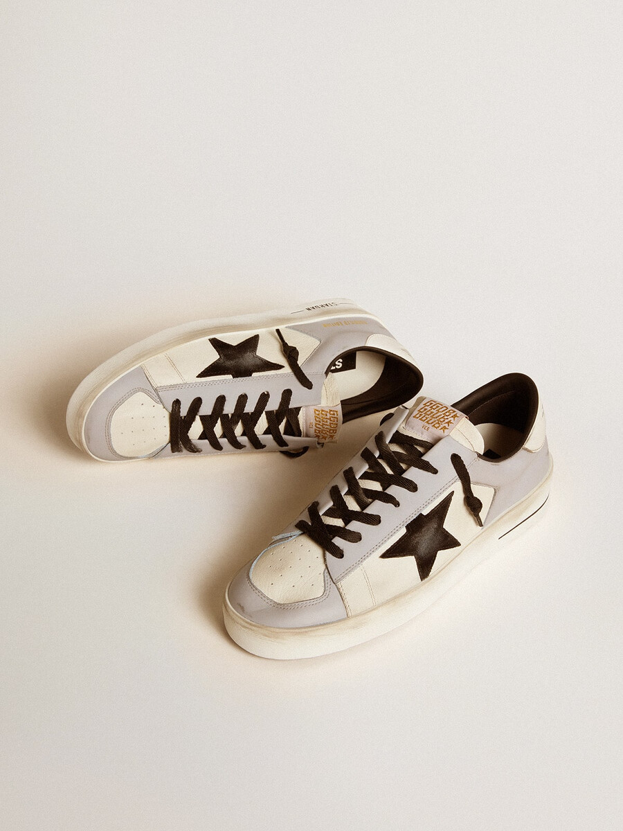 stardan ltd herenschoenen van nappaleer met suède ster en leren hielstuk.