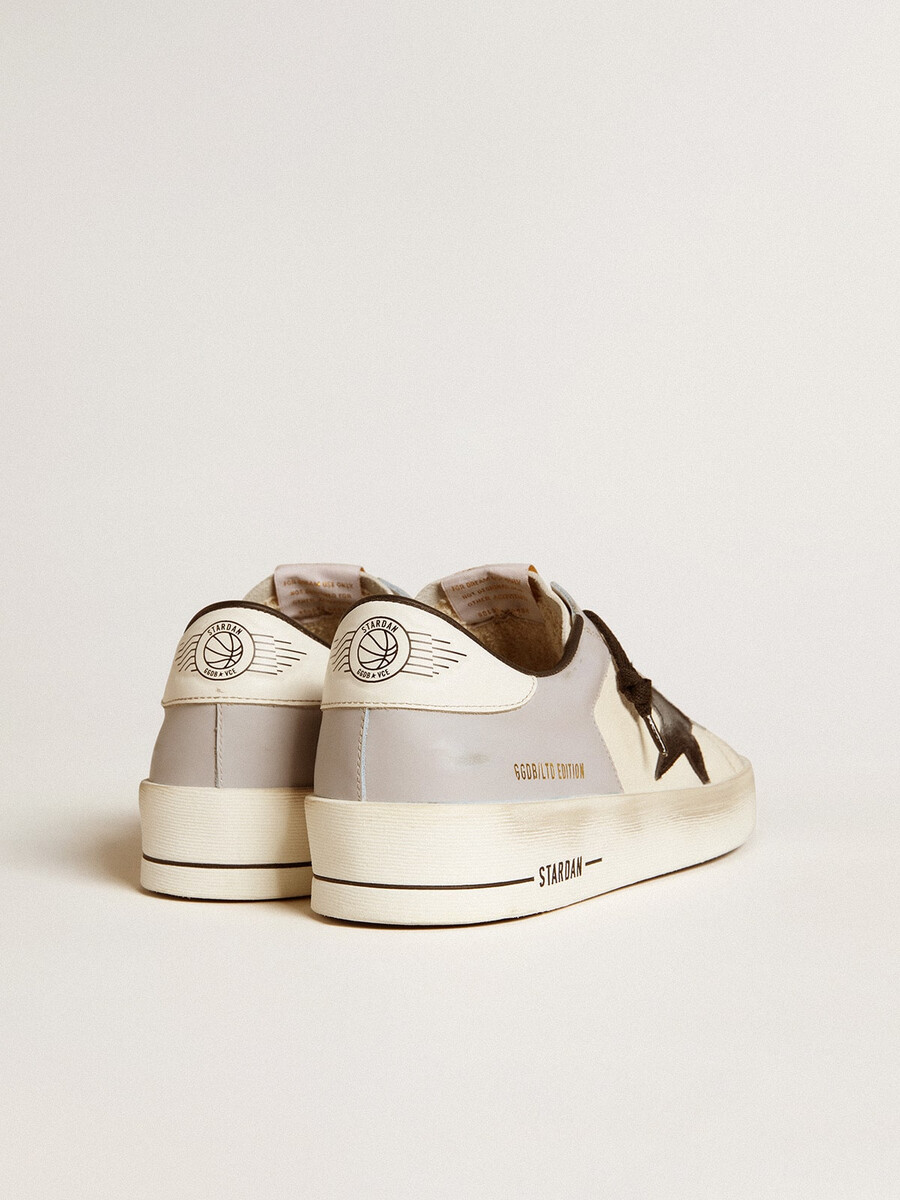 stardan ltd herenschoenen van nappaleer met suède ster en leren hielstuk.