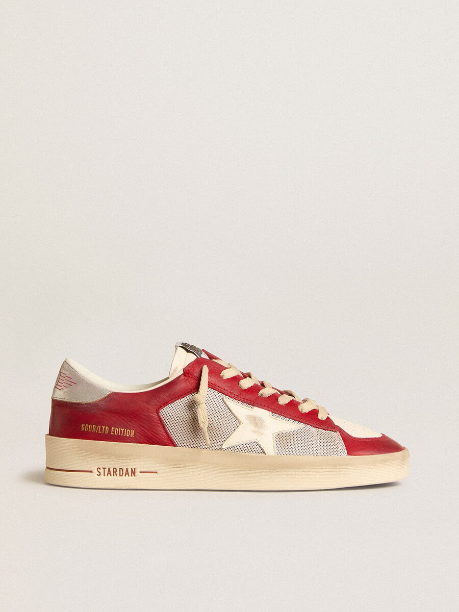 stardan herenschoen van mesh en nubuck met nappa ster en leren hielstuk.