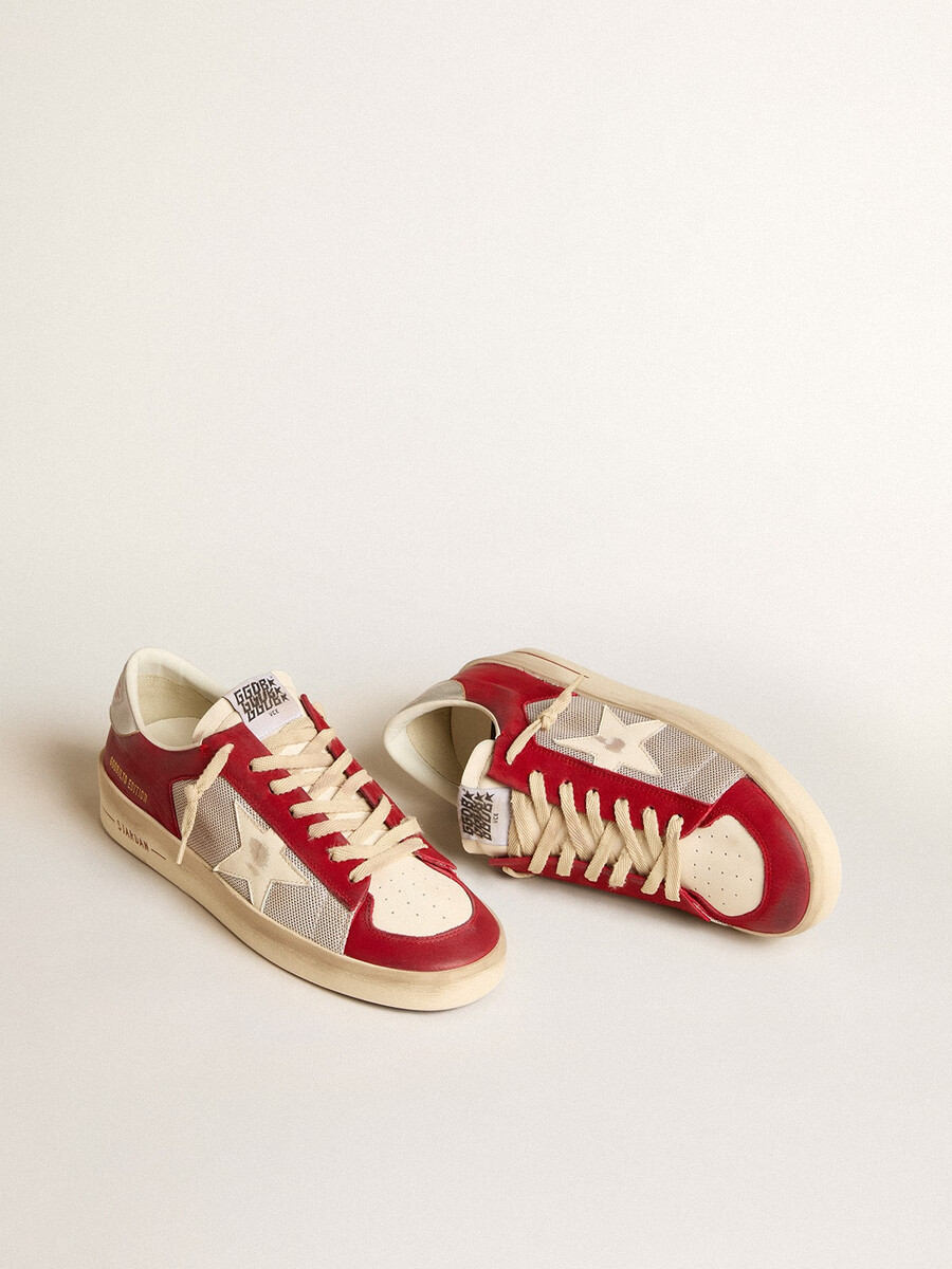 stardan herenschoen van mesh en nubuck met nappa ster en leren hielstuk.