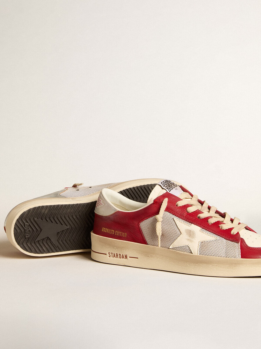 stardan herenschoen van mesh en nubuck met nappa ster en leren hielstuk.