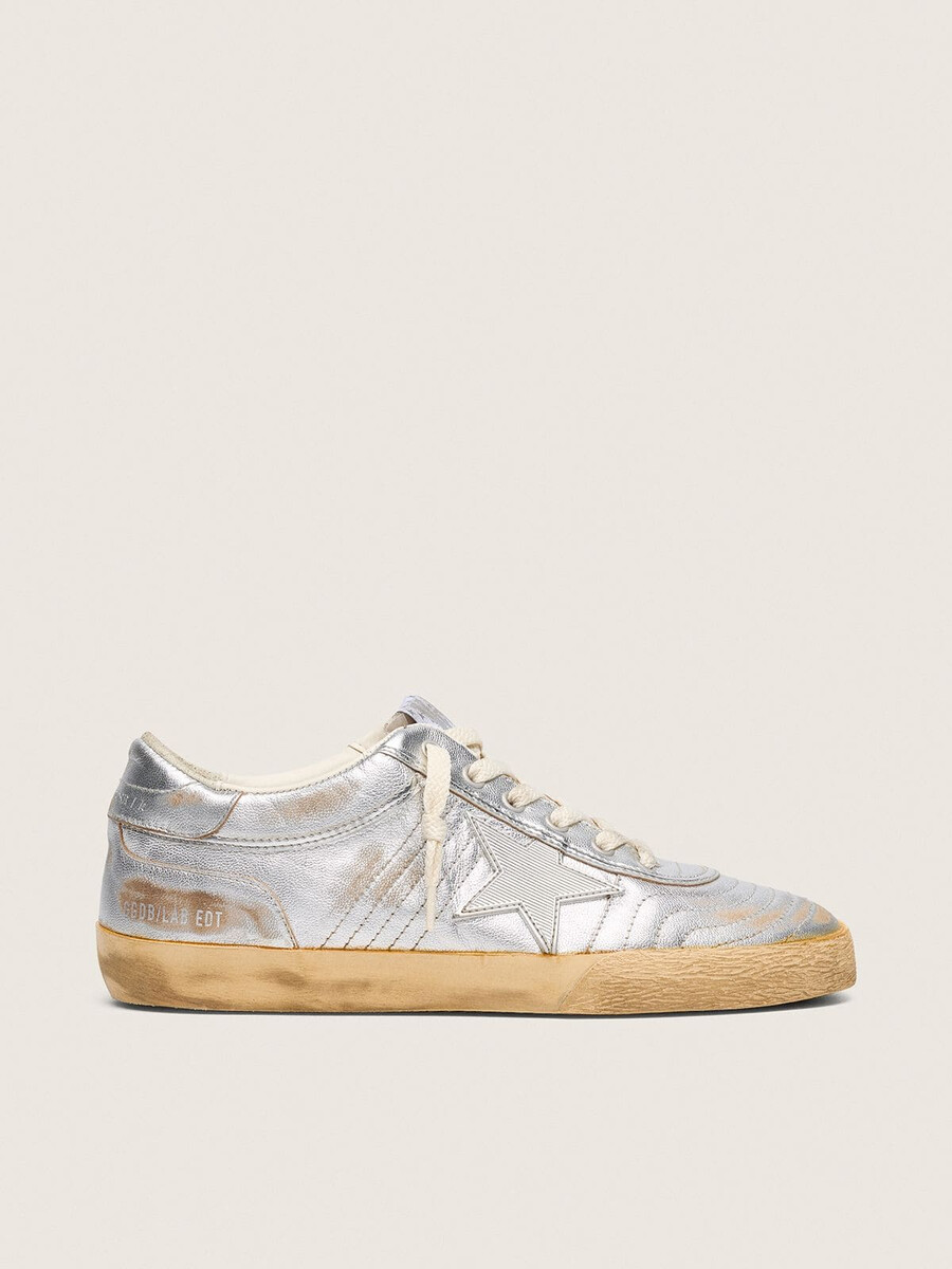 heren super-star lab in metallic nappaleer met zilveren tpu-ster