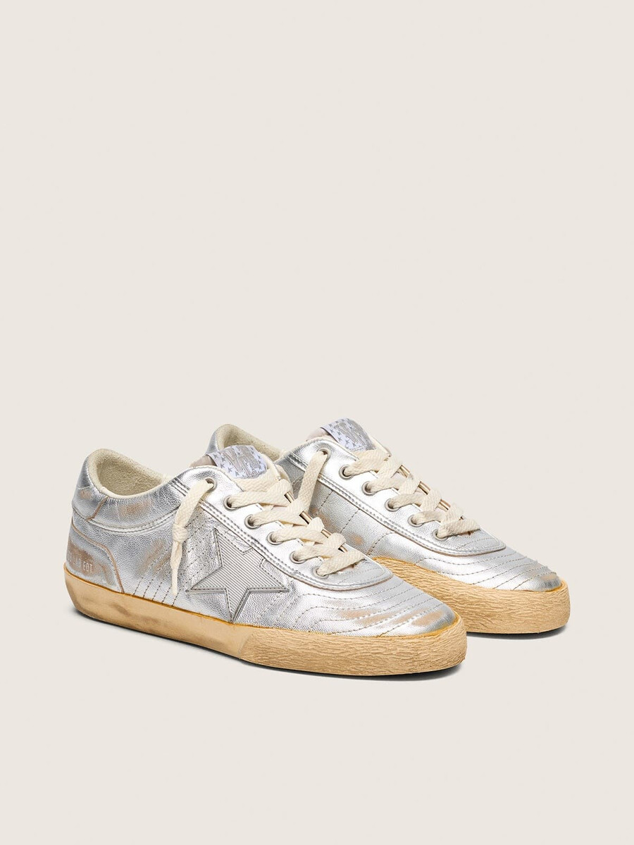 heren super-star lab in metallic nappaleer met zilveren tpu-ster