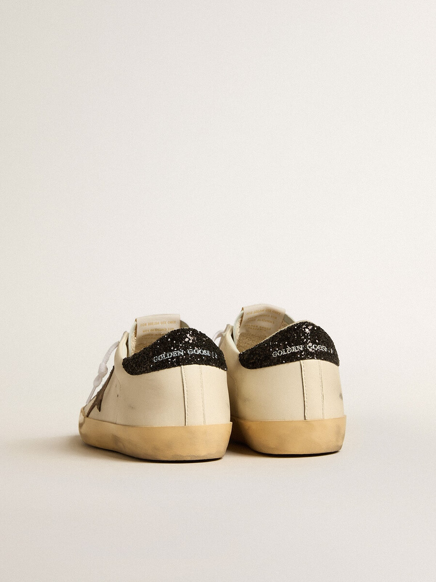 super-star ltd met gelamineerde leren ster en zwarte glitter hielstuk