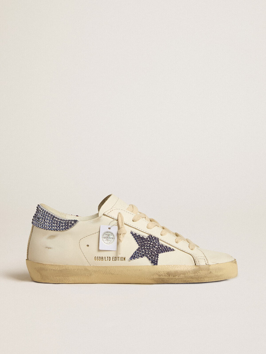 sneakers met swarovski-kristallen model super-star ltd voor dames