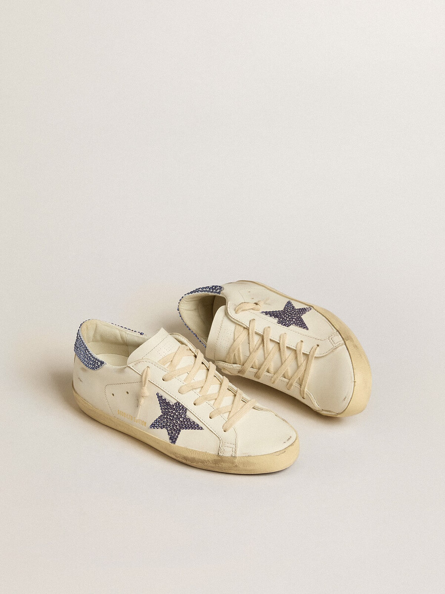 sneakers met swarovski-kristallen model super-star ltd voor dames