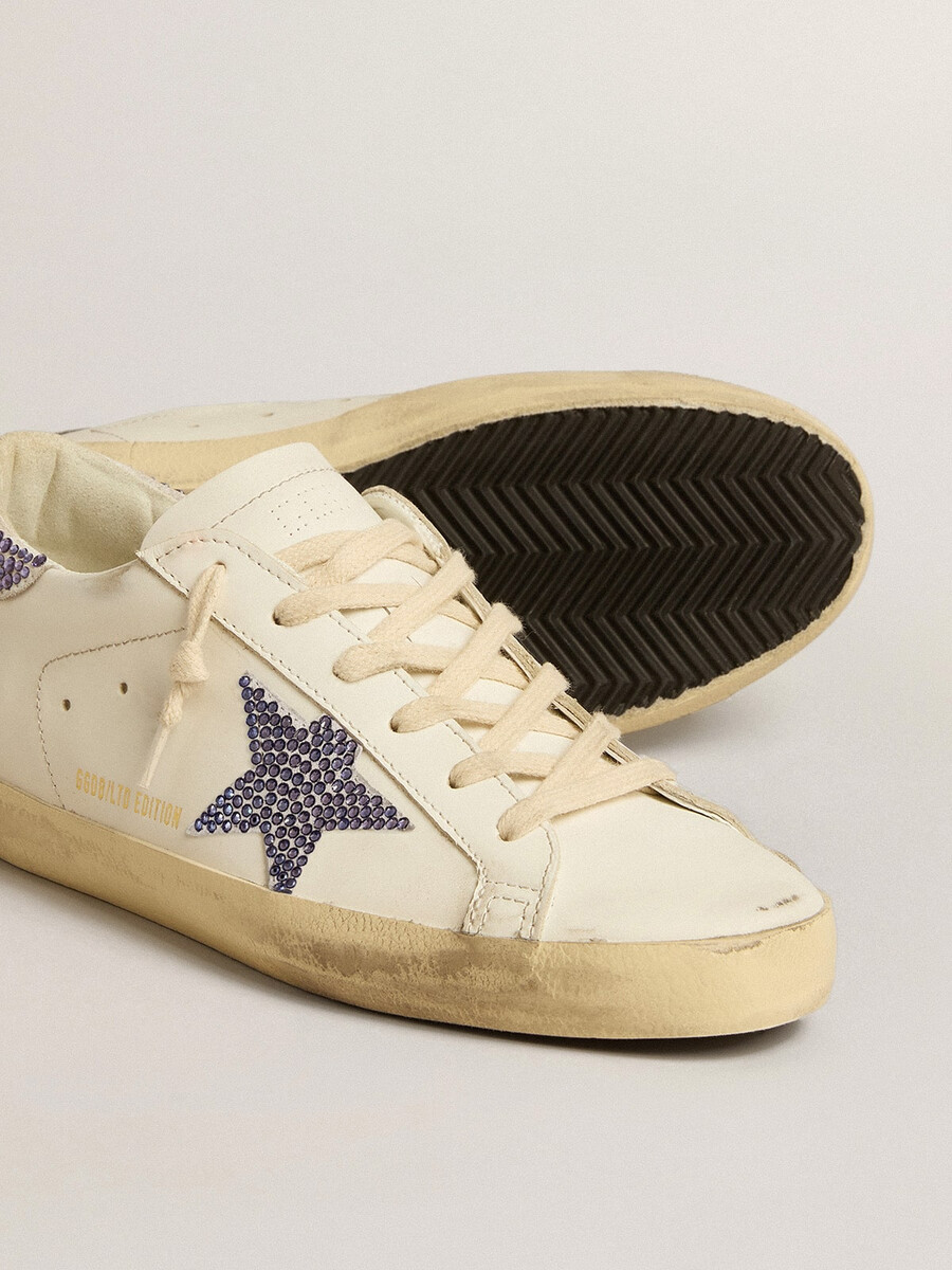 sneakers met swarovski-kristallen model super-star ltd voor dames