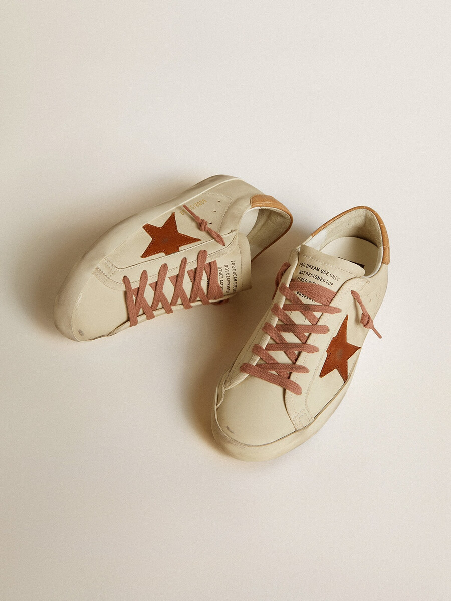 dames super-star met leren ster en hielstuk van leer met krokodillenprint