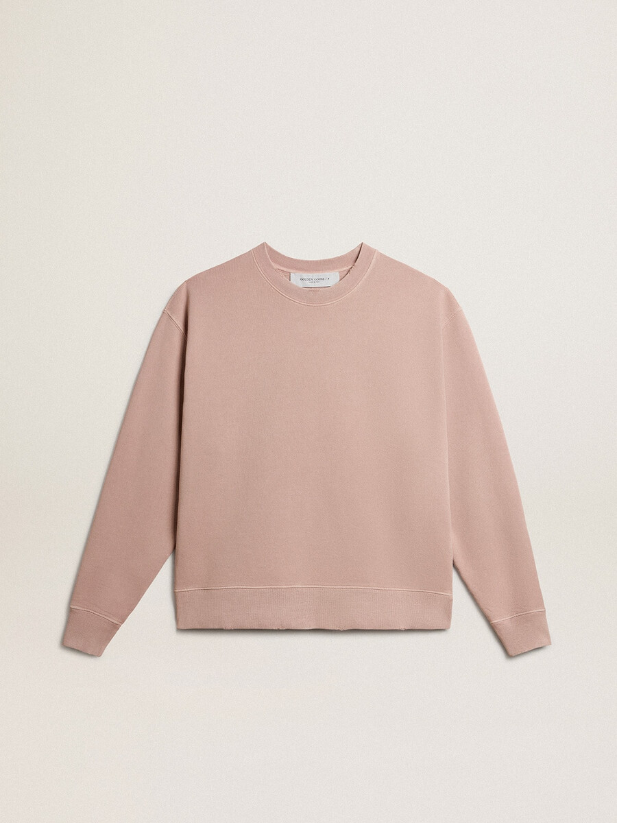 poederroze sweatshirt met omgekeerd logo op de achterkant - jersey capsule