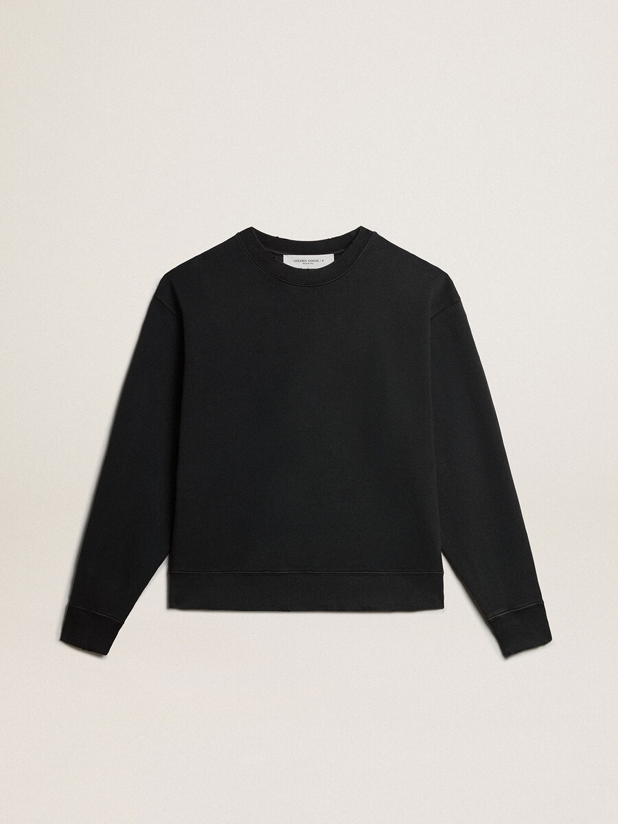 sweatshirt in gewassen zwart met omgekeerd logo op de achterkant - jersey capsule