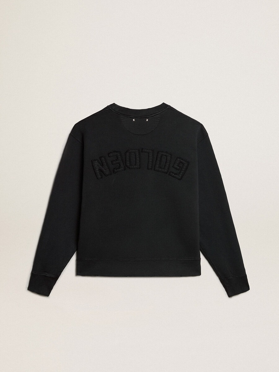 sweatshirt in gewassen zwart met omgekeerd logo op de achterkant - jersey capsule