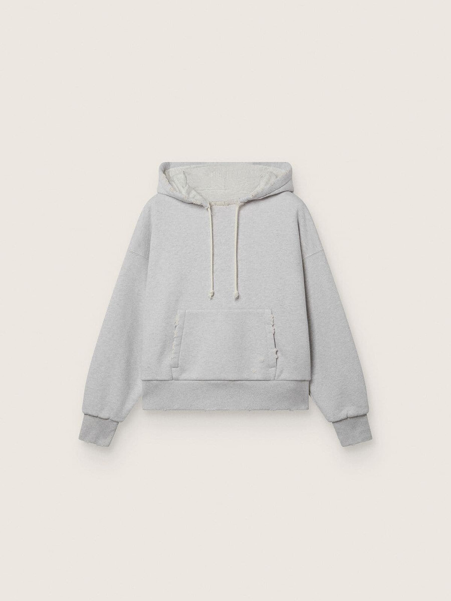 star unisex hoodie in grijs gemêleerd katoen
