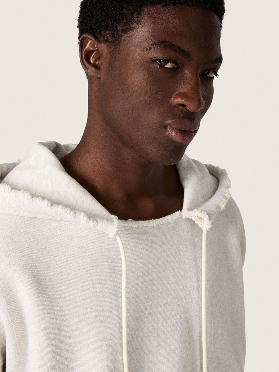 star unisex hoodie in grijs gemêleerd katoen
