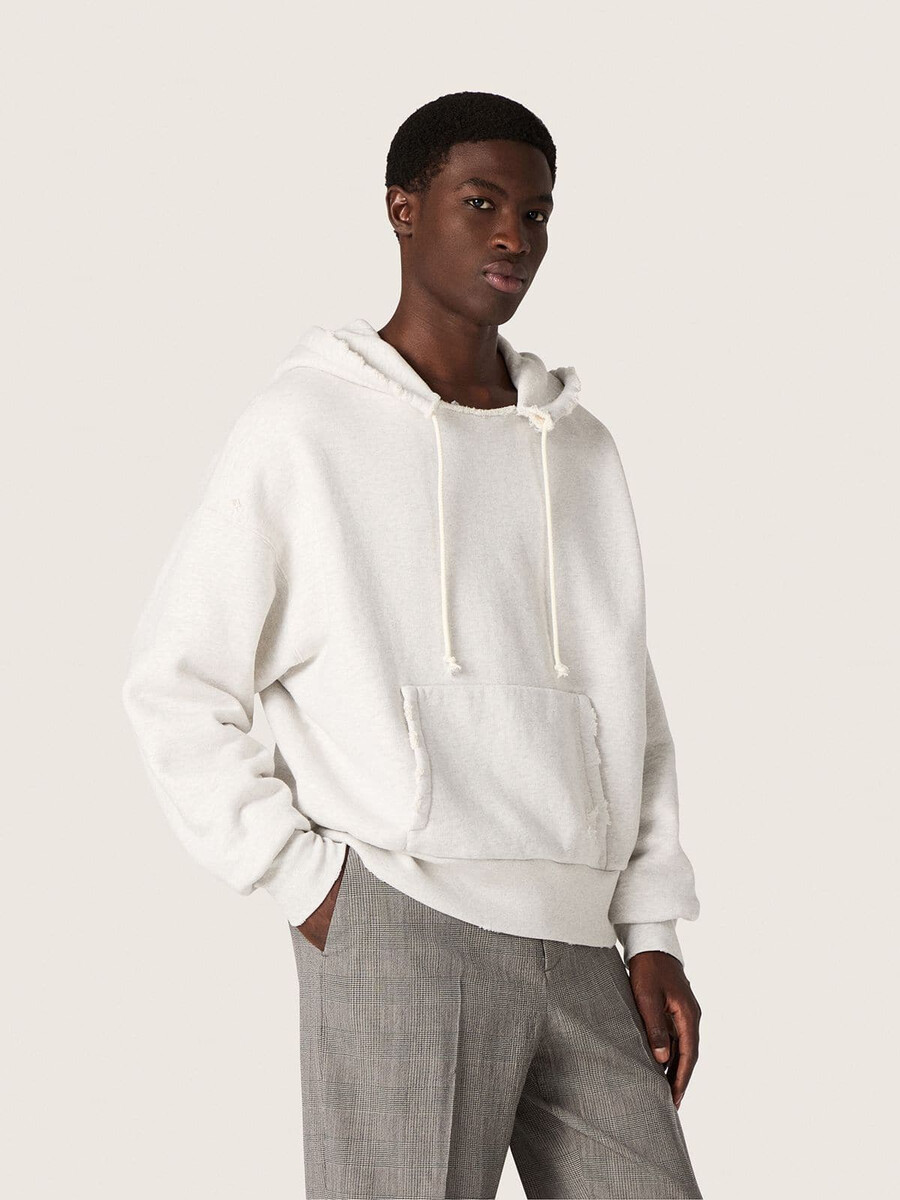 star unisex hoodie in grijs gemêleerd katoen