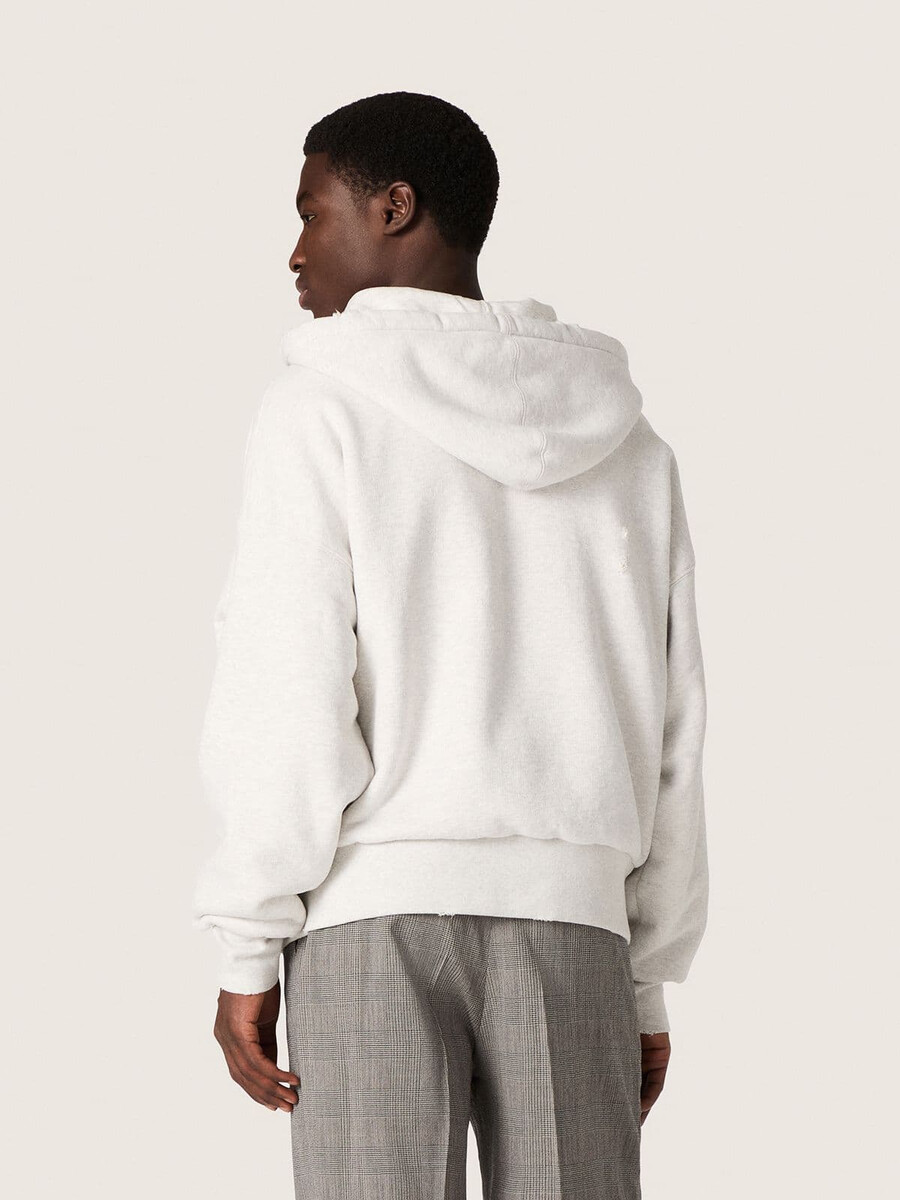 star unisex hoodie in grijs gemêleerd katoen