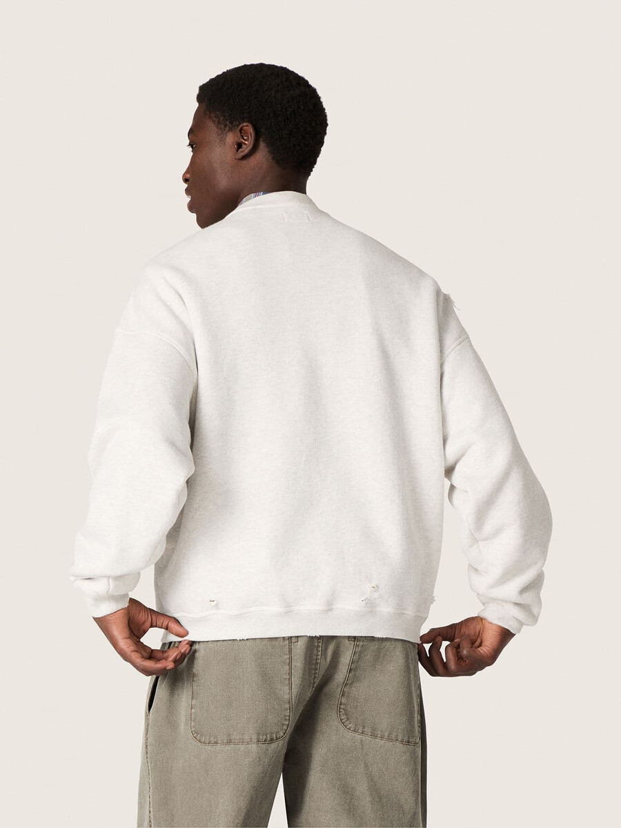 unisex sweatshirt met sterrenprint in grijs gemêleerd katoen met star-borduurwerk.