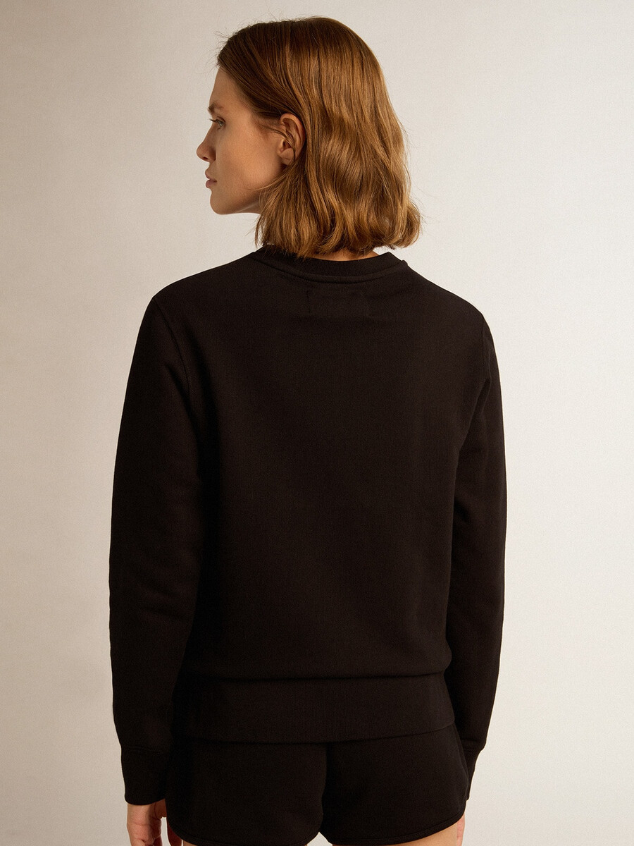 zwarte athena star collection-sweatshirt met een ton-sur-ton ster op de voorkant.