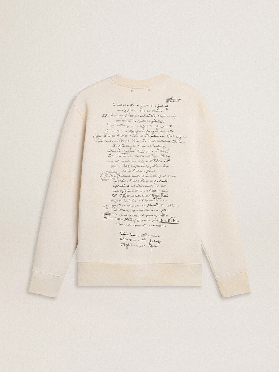 damessweatshirt in versleten wit met print