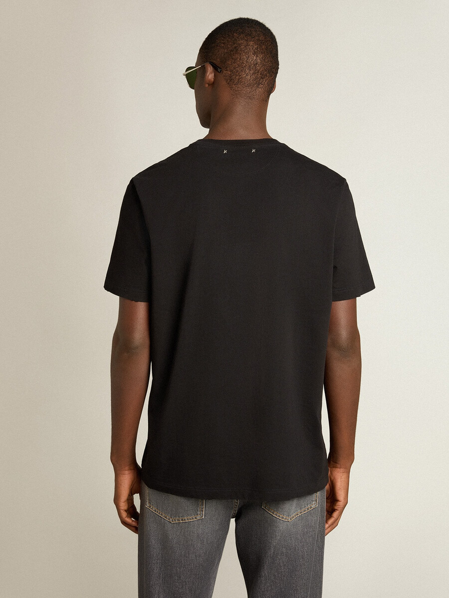 golden collection t-shirt met een verwassen look in vintage zwart