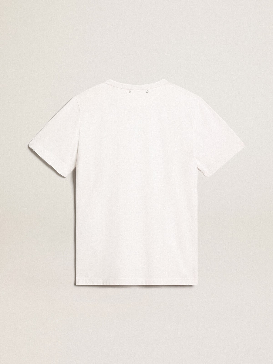 wit heren-t-shirt met een verwassen look.