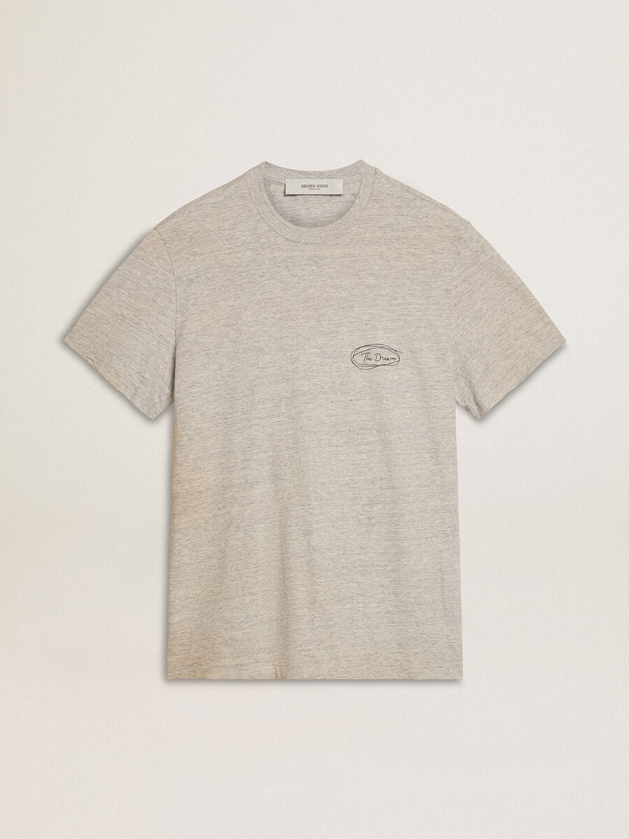 grijs heren t-shirt met zwarte letters