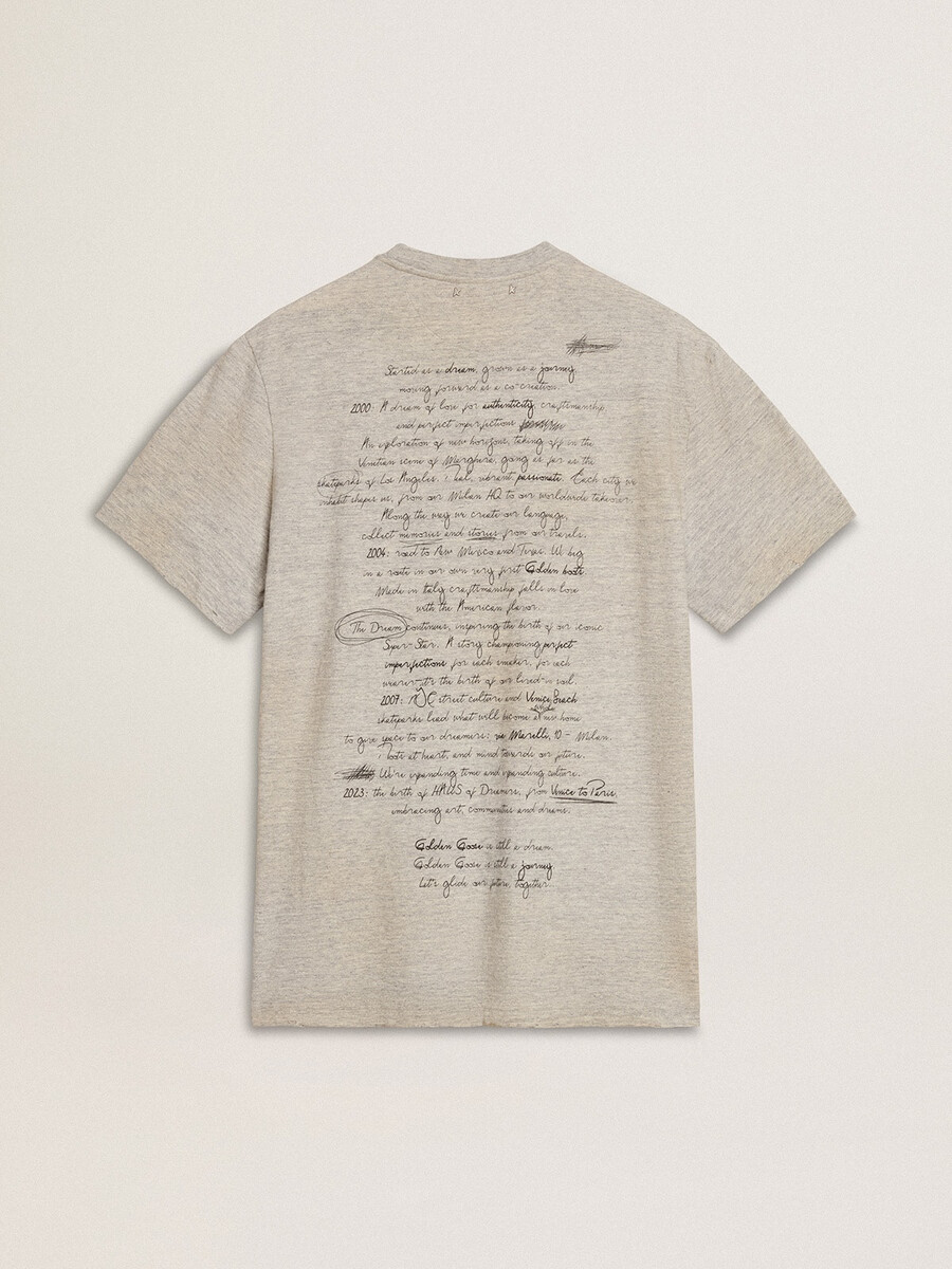 grijs heren t-shirt met zwarte letters