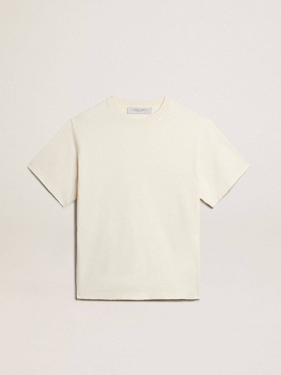 t-shirt in verouderd wit met omgekeerd logo op de achterkant - jersey capsule