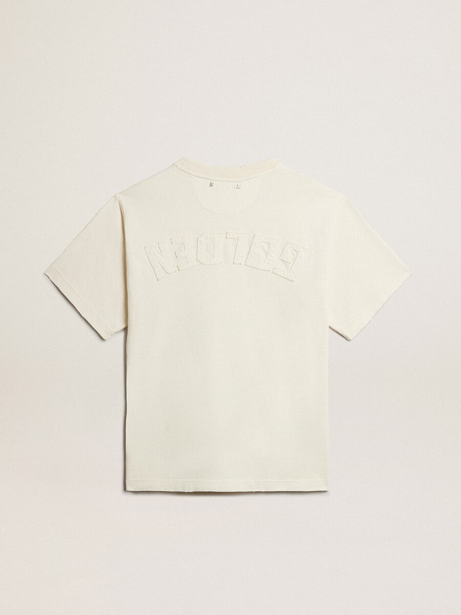 t-shirt in verouderd wit met omgekeerd logo op de achterkant - jersey capsule