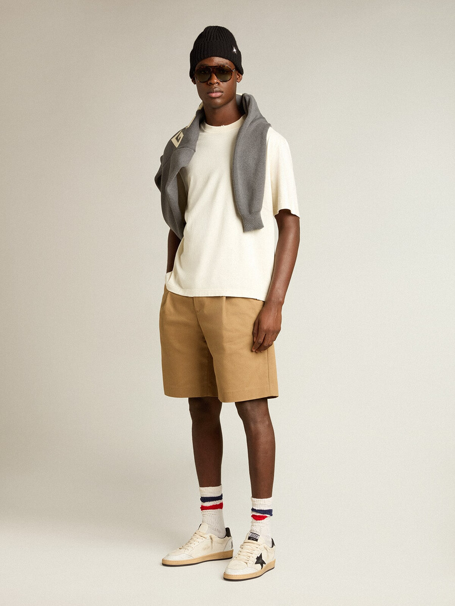 t-shirt in verouderd wit met omgekeerd logo op de achterkant - jersey capsule