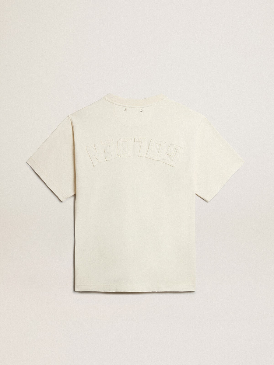 t-shirt in verouderd wit met omgekeerd logo op de achterkant - jersey capsule