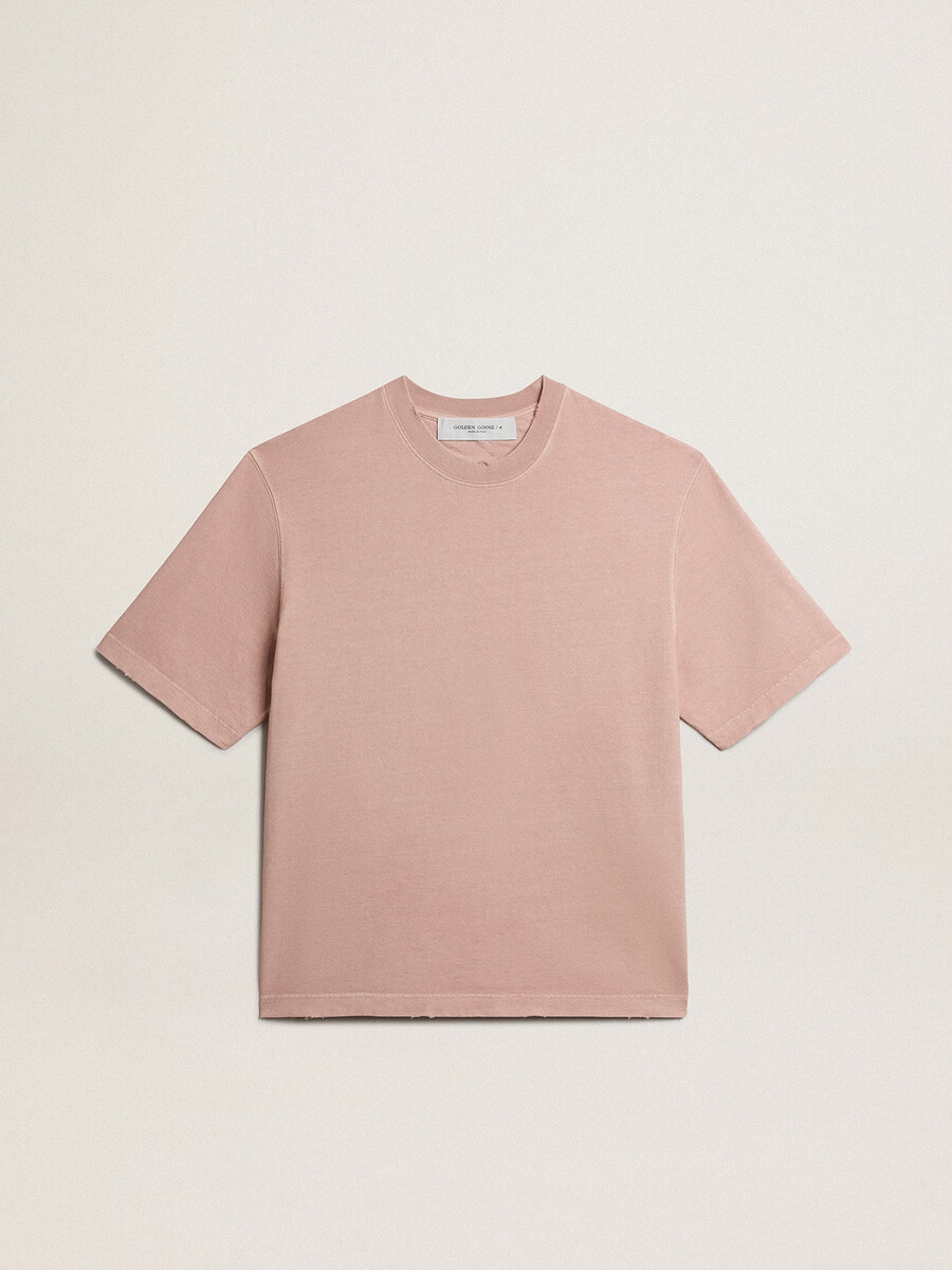 poederroze t-shirt met omgekeerd logo op de achterkant - jersey capsule