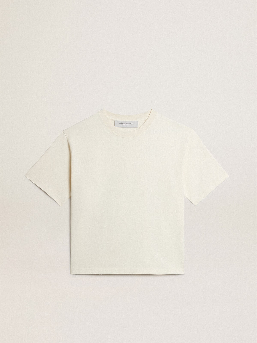 t-shirt in verouderd wit met omgekeerd logo op de achterkant - jersey capsule