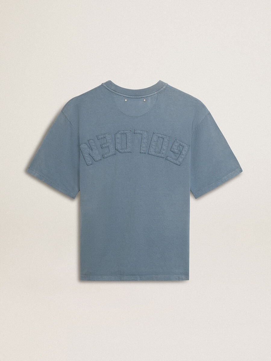 lichtblauw t-shirt met omgekeerd logo op de achterkant - jersey capsule