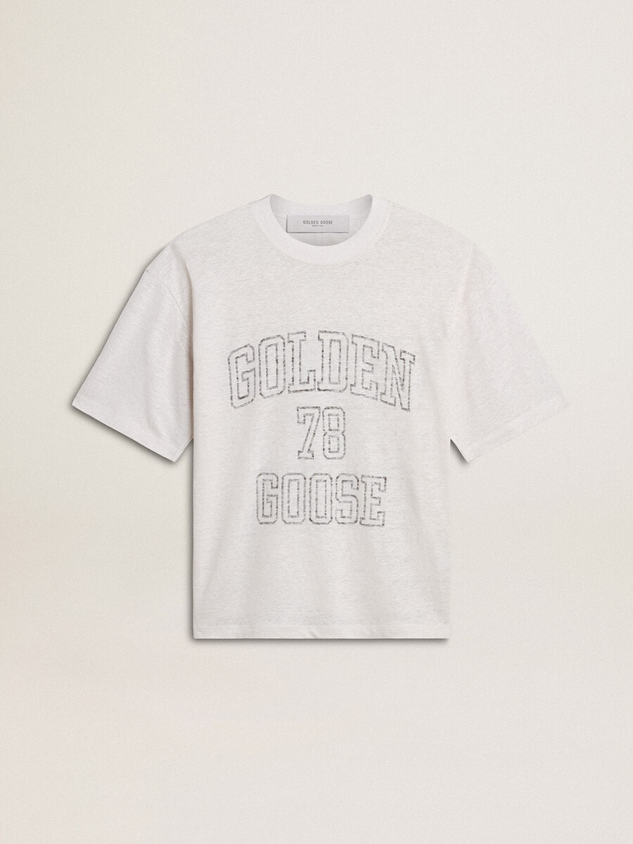 lichtgewicht wit linnen t-shirt voor dames met print